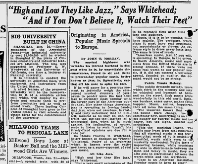 “The public demands melody, tunes which stick in the memory and may be whistled and hummed at home and on the street,” the band leader said. (Spokane Daily Chronicle archives)