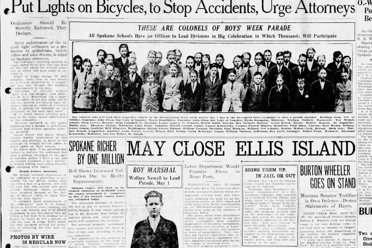 Spokane city law required bicycles to have lights in the front and back "for several years," but the rule was not enforced, the Spokane Daily Chronicle reported on April 22, 1925, in the aftermath of the death of a retired judge who was struck by a bicyclist.  (Spokesman-Review archives)