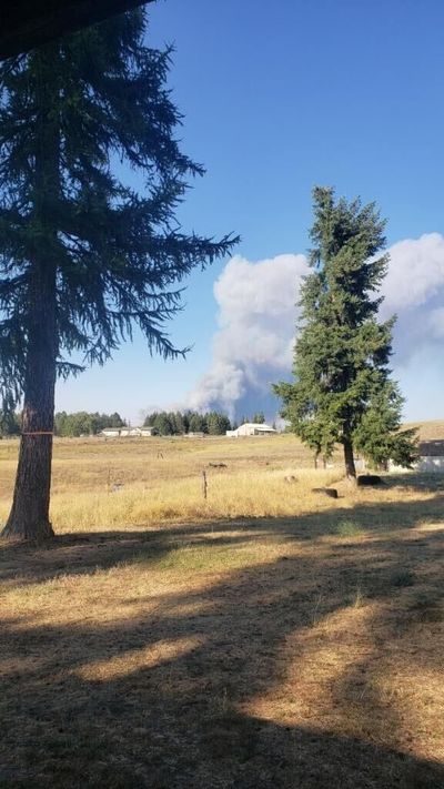 A fire that broke out in Elk is shown Friday, August 18, 2023.  (Courtesy of Chase Abbott)