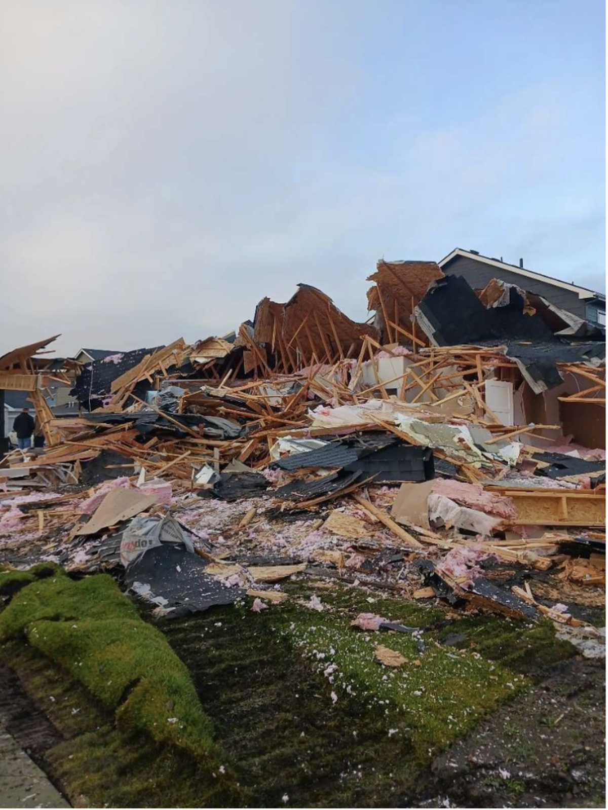 Fred Kudrna, 29, was arrested on suspicion of DUI, burglary and malicious injury to property, according to Post Falls police. This photo shows the back of the home. (Courtesy of Post Falls Police Department)