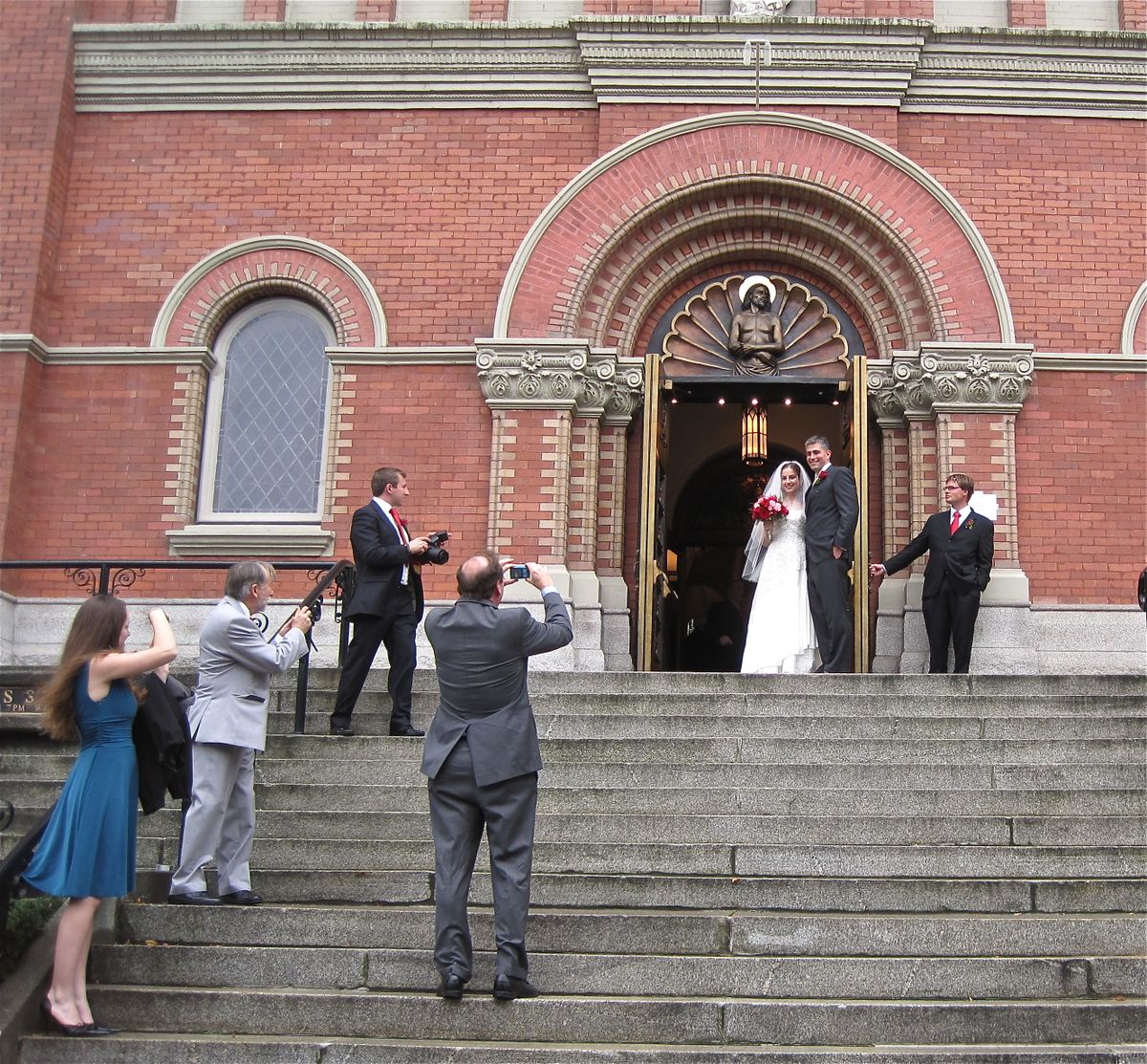 Michael Baumgartner and Eleanor Mayne picked a special day for their wedding at Our Lady of Lourdes Cathedral in downtown Spokane: 10-10-10.   (Cheryl-Anne Millsap / Kiss the Bride NW)