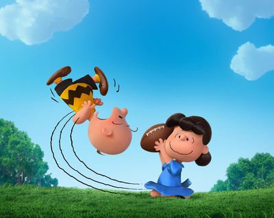 In this photo provided by Twentieth Century Fox & Peanuts Worldwide LLC, Charlie Brown and Lucy play in the new film, 