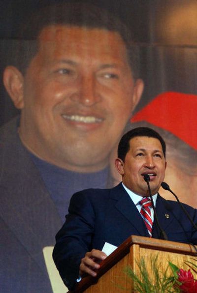 
Venezuela's President Hugo Chavez, shown  last week in Caracas, took office 1999 and began trying to build a left-leaning alliance. 
 (Associated Press / The Spokesman-Review)
