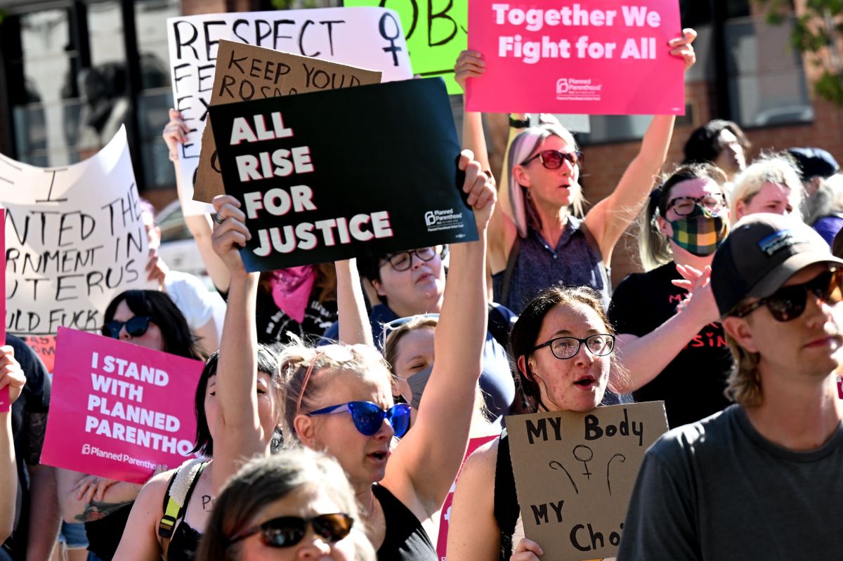 Hundreds gather in downtown Spokane to protest overturning of Roe v ...