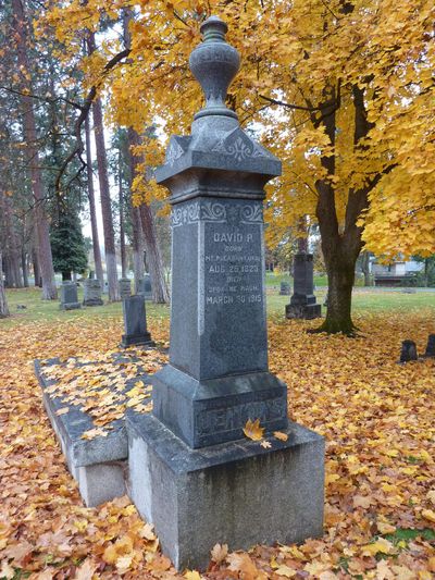 Col. David P. Jenkins is buried at Fairmount Memorial Park. He was among the people who signed the city charter in 1891, and in 1893 donated the land for the county courthouse. (Stefanie Pettit / The Spokesman-Review)