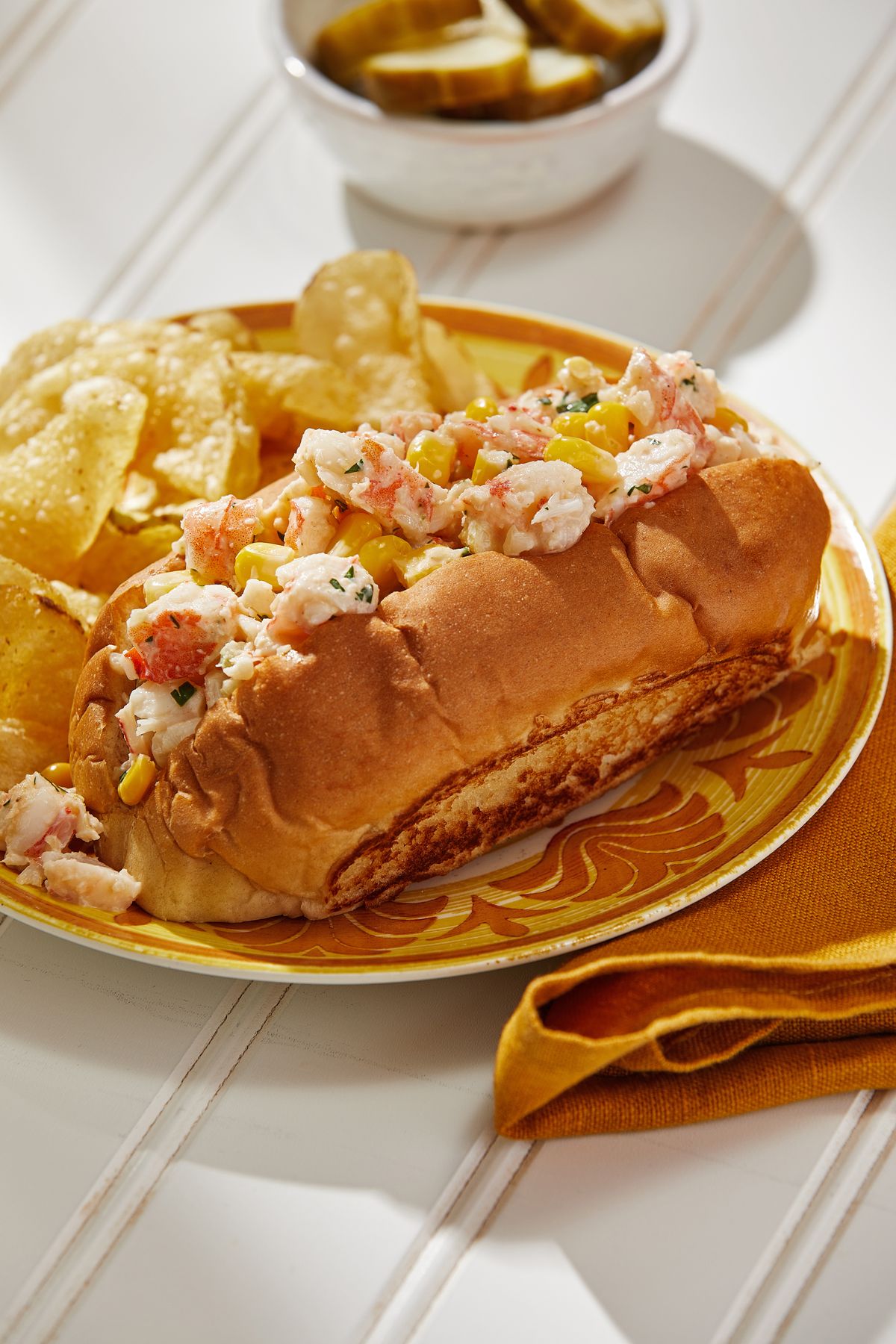 This spicy shrimp roll is a take on the usually mild lobster roll.  (Tom McCorkle/For the Washington Post)