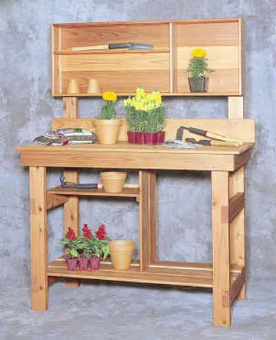 
The potting bench stands 65 inches tall.
 (U-BILD / The Spokesman-Review)