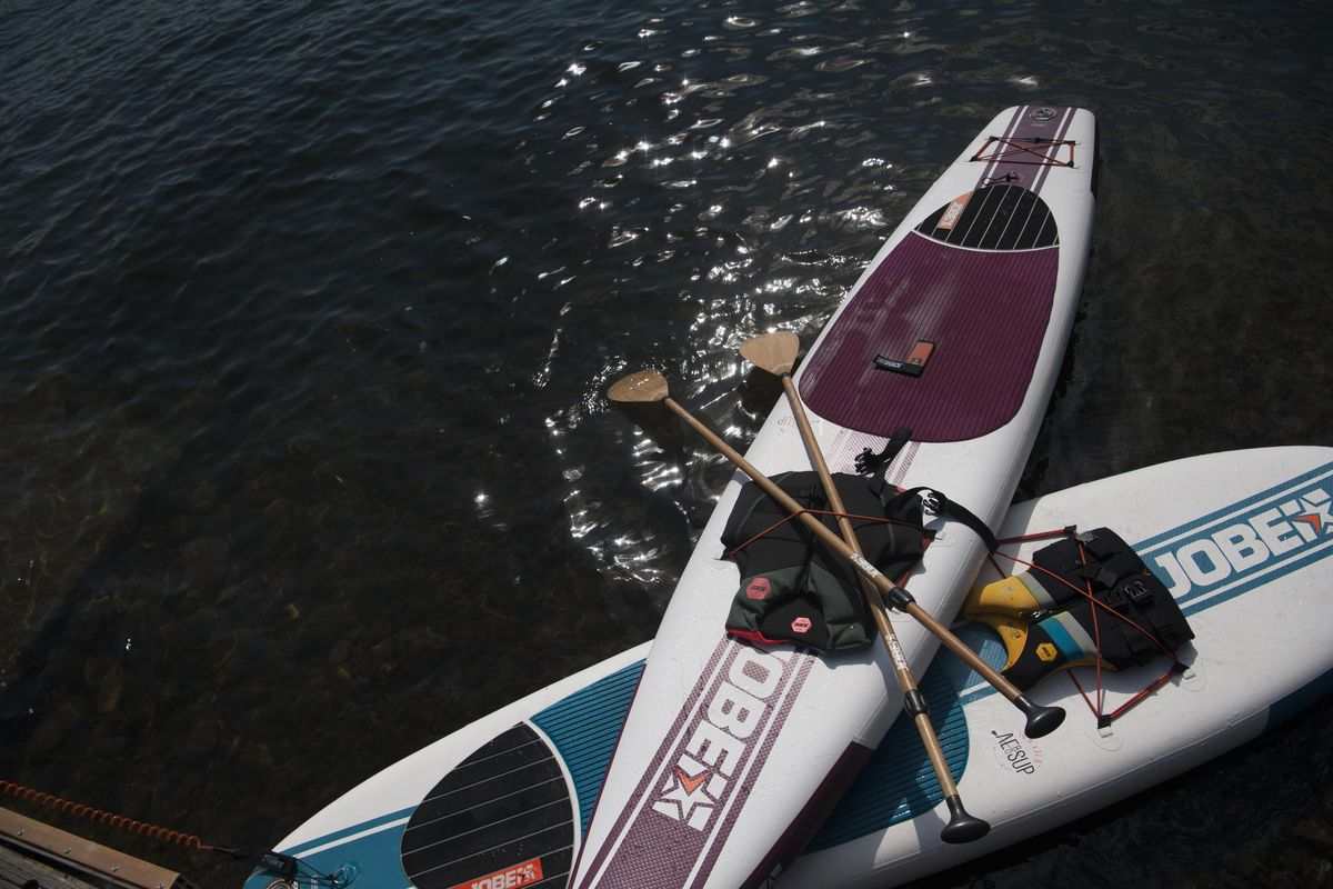 Paddleboards and accessories vary depending on experience and portage options. (Tyler Tjomsland / The Spokesman-Review)