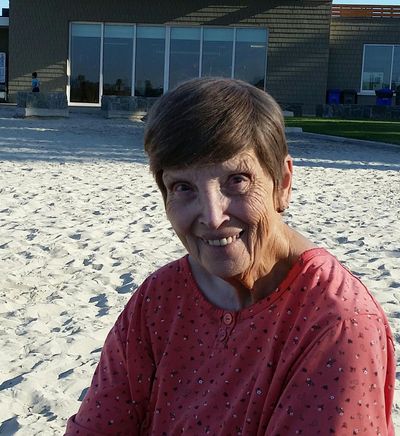 Joyce Davis, 85, seen here in 2016 on the beach in San Diego, died on March 15, 2017, after falling on Feb. 22 into a construction zone inside Providence St. Joseph Care Center in Spokane. Davis walked through an unlocked temporary door and wasn’t discovered for several hours. Her family has filed a lawsuit. (Courtesy of the Davis family)