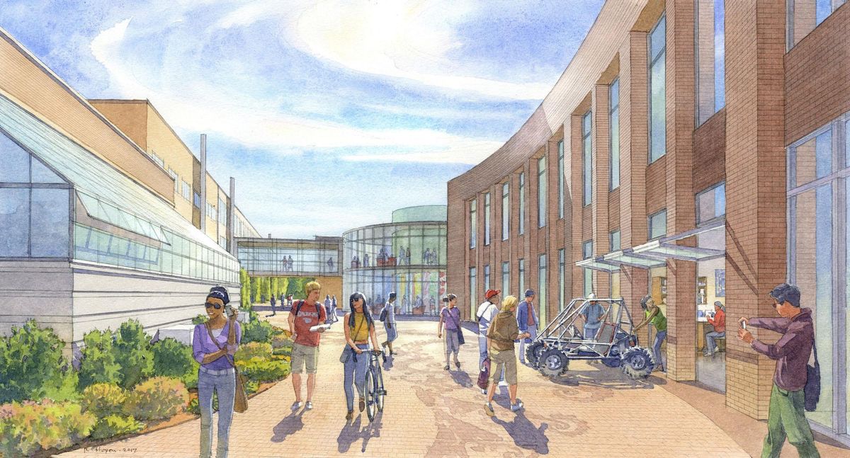 Gonzaga’s planned science and engineering building will house an interdisciplinary academic effort that brings together faculty from the university’s College of Arts and Sciences and the School of Engineering and Applied Sciences. (Courtesy of Gonzaga University)