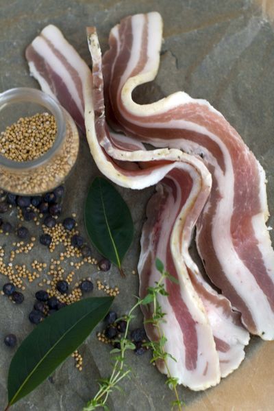 Home-cured bacon can be cut as you see fit. (Associated Press)