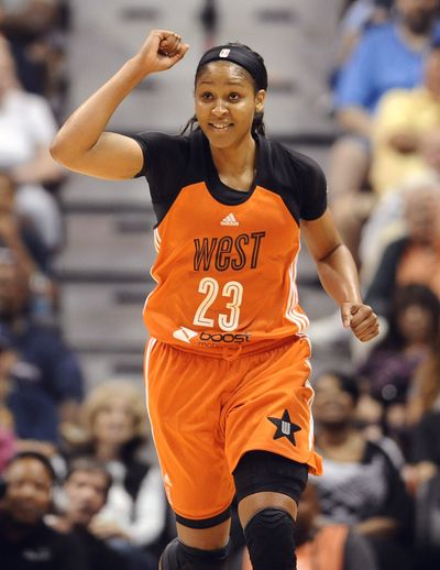 Maya Moore was named WNBA All-Star Game MVP after scoring a record 30 points to lead the West to a comeback victory. (Associated Press)