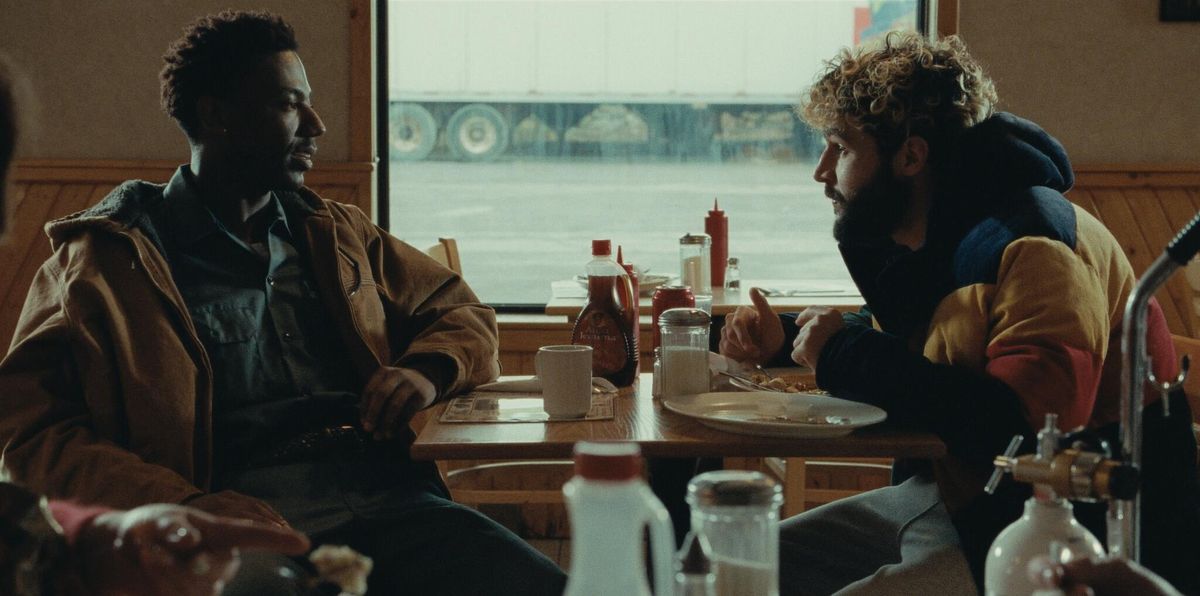 Jerrod Carmichael and Christopher Abbott in “On the Count of Three.”  (Annapurna Pictures / Orion Pictures)