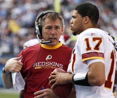 Washington fired Jim Zorn Monday after the Redskins finished 4-12. The Redskins were 12-20 in Zorn’s two seasons as head coach.  (Associated Press)