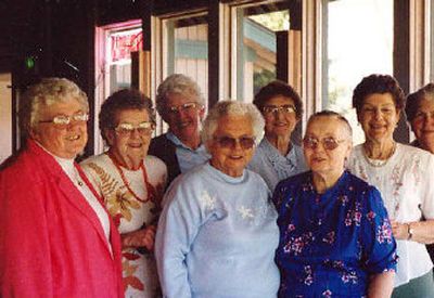 In 2002, these eight women were members of the Rathdrum Reading Circle. From left were Maime Moore, Frances Stone, Rena Hawley, Mae Howell, Doris Black, Nora Howard, Marilyn Wagenius and Harriet Bedard.
(Photos courtesy of Rathdrum Reading Circle / The Spokesman-Review)
