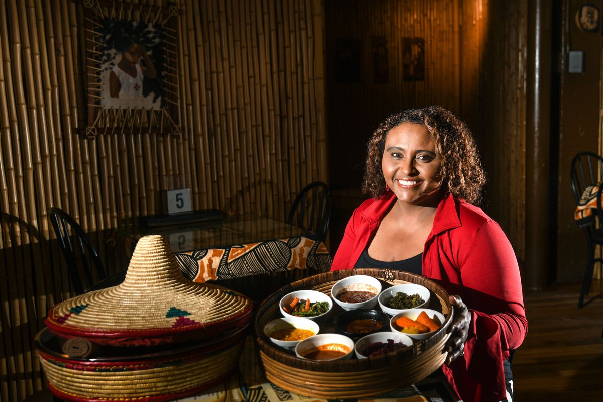 Almaz Ainuu is the owner of Queen of Sheba, an Ethiopian restaurant.  (DAN PELLE)