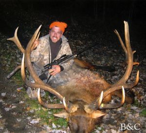 William Zee of Doylestown, Pa., was hunting in Clearfield County, Pa., when he bagged this state record bull elk in 2011. Boone and Crockett Club officials scored the trophy at 442-6/8 non-typical points, which ranks 9th among all non-typical elk in Boone and Crockett records.