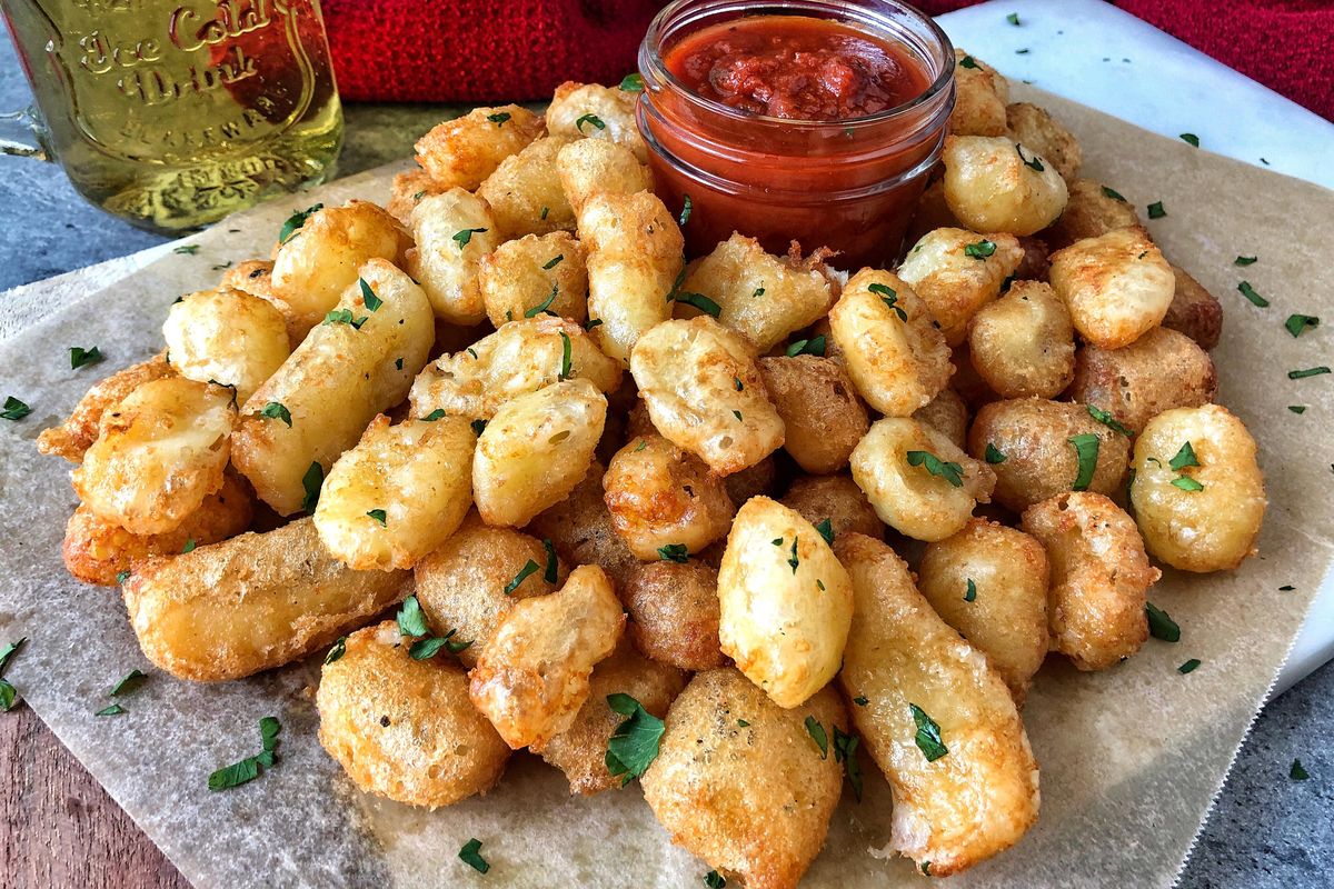 Cheese curds, aka “squeaky cheese,” are popular in the Midwest. (Audrey Alfaro / For The Spokesman-Review)