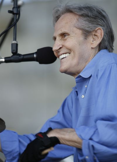 Levon Helm performs at the Newport Folk Festival at Fort Adams State Park in Newport, R.I., on Aug. 3, 2008. (Associated Press)