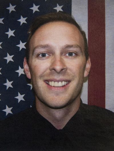 Coeur d'Alene Police Officer Charles Hatley was wounded during a shooting in Coeur d'Alene, on Tuesday, Feb. 27, 2018. (Kathy Plonka / The Spokesman-Review)