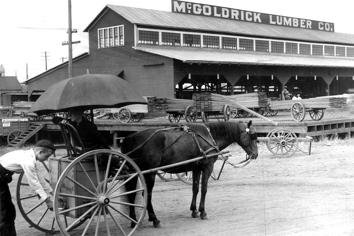 Circa 1908: The McGoldrick Lumber Co. was at 816 N. Cincinnati. The sawmill operated successfully in Spokane for 41 years before a fire on Aug. 9, 1945, devastated the business. The company closed in 1946.