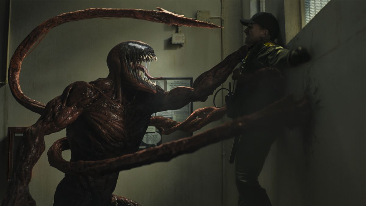 This image released by Sony Pictures Entertainment shows a scene from "Venom: Let There Be Carnage."  (HONS)