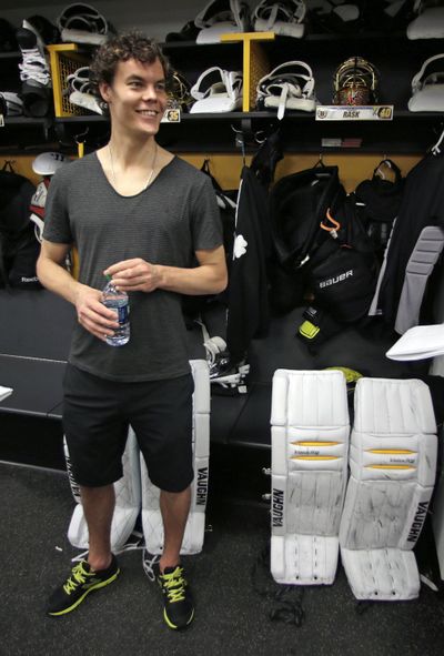 Tuukka Rask couldn’t be happier after signing eight-year contract. (Associated Press)