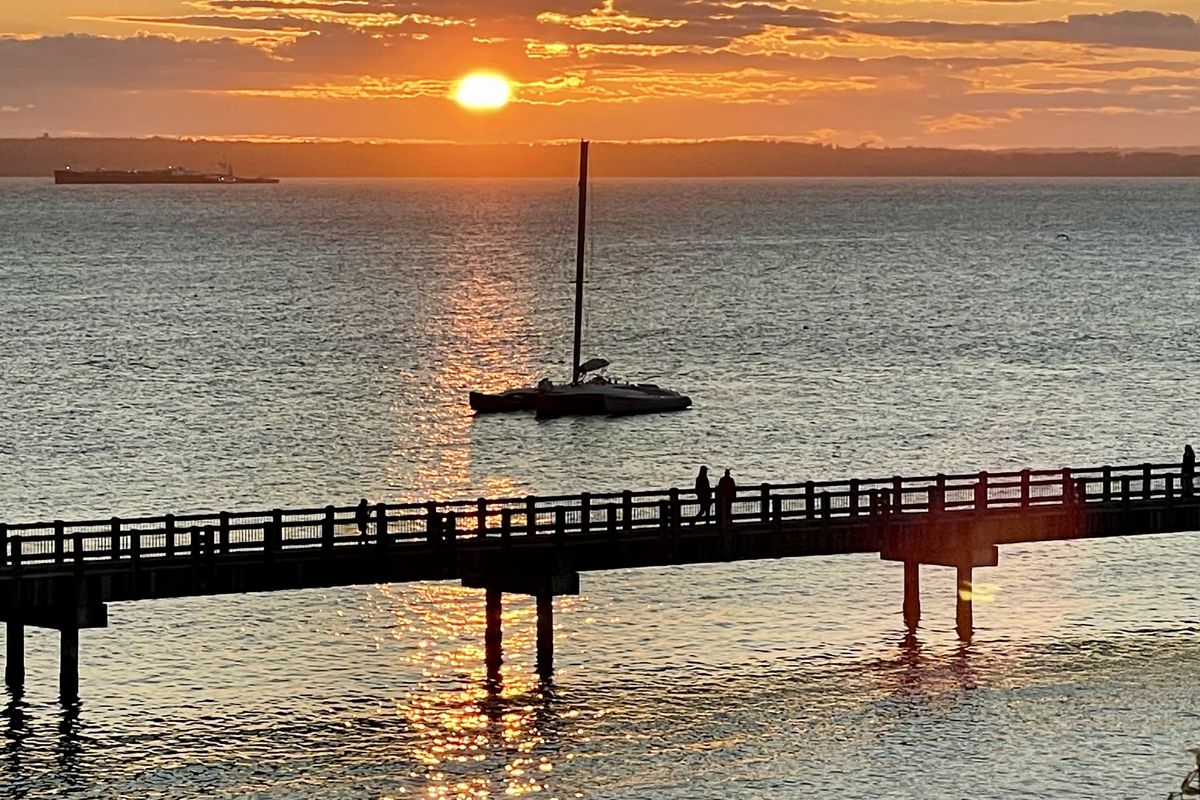 The view from Chrysalis Hotel in the Fairhaven neighborhood of Bellingham. (Leslie Kelly)