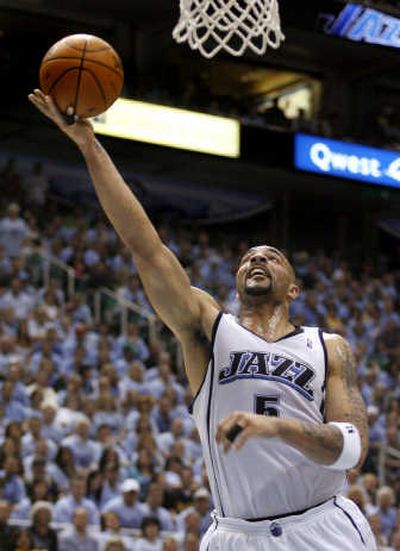 
Utah's Carlos Boozer bounced back Friday with  27 points, 20 rebounds. Associated Press
 (Associated Press / The Spokesman-Review)