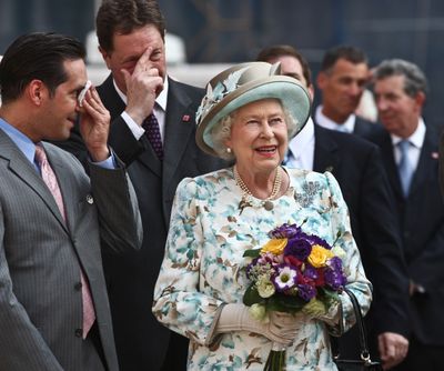  Queen Elizabeth II arrives at the World Trade Center site Tuesday to lay a wreath in remembrance of the victims of the 9/11  attacks.  (Associated Press)