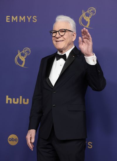 Steve Martin arrives at the 76th Primetime Emmy Awards at the Peacock Theater on Sept. 15, 2024, in Los Angeles.   (Tribune News Service )