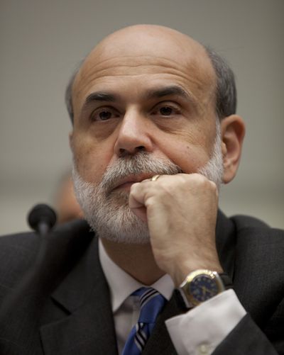 Federal Reserve Board Chairman Ben Bernanke testifies on Capitol Hill in Washington on Thursday, before the House Financial Services Committee. (Associated Press / The Spokesman-Review)