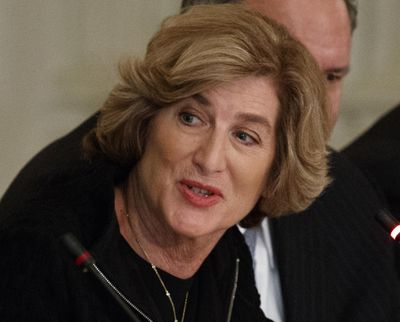 Campbell Soup CEO Denise Morrison speaks during a meeting between President Donald Trump and manufacturing executives Feb. 23, 2017, at the White House in Washington. The top executive at Campbell Soup will retire and the company is undergoing a strategic review as it tries to revive sales that have been under pressure due to shifting American tastes. Morrison, who has been has been CEO since 2011, is being replaced immediately by Keith McLoughlin, who will lead the company on an interim basis. Shares slid 5 percent before the opening bell Friday, May 18, 2018. (Evan Vucci / Associated Press)