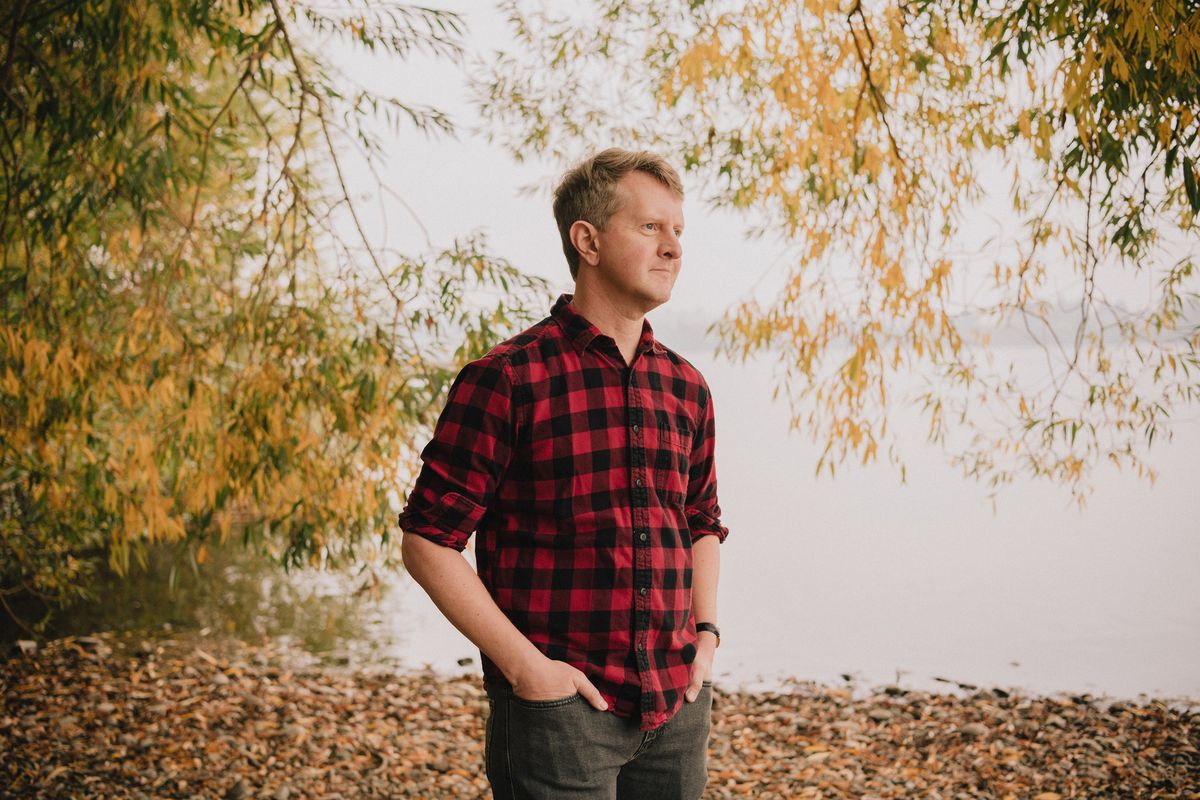 Ken Jennings, pictured at a lake in Seattle, was named a permanent “Jeopardy!” host in July.  (Peter Bohler/For The Washington Post)