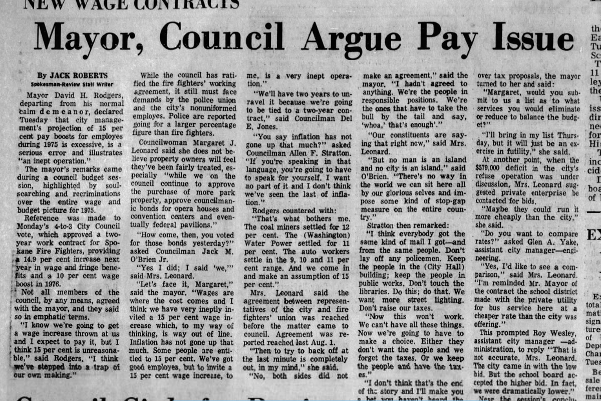 Mayor David H. Rodgers was irate about the council approving a 15%  (Spokesman-Review archives)