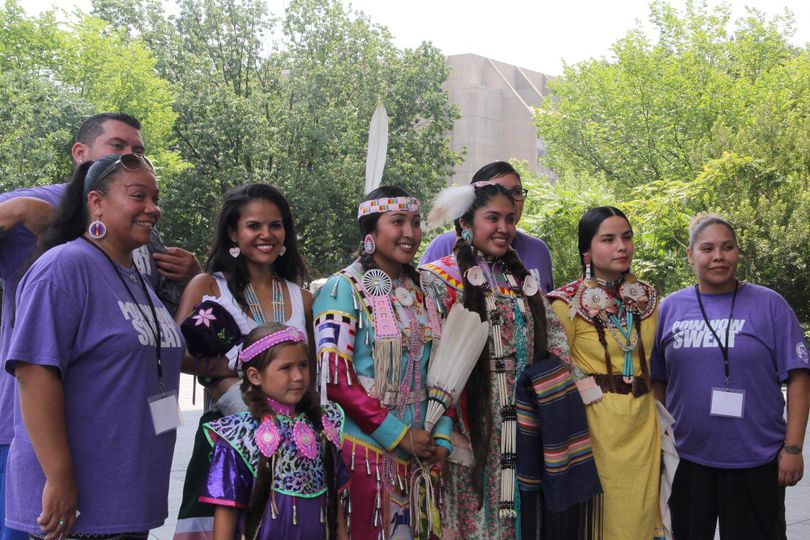 PowWow Sweat dancers from the Coeur dAlene tribe after their interactive performance Friday at the National Museum of the American Indian in Washington, D.C. (Ritu Prasad/Medill News Service)