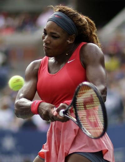 Serena Williams eliminated Sloan Stephens in straight sets. (Associated Press)