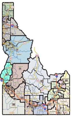 This is Plan L-82, the legislative district plan favored by seven northern Idaho counties that plan to sue over the adopted plan, L-87.