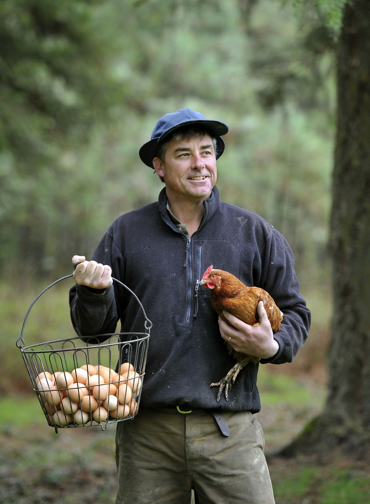 Tad Brooks has started a new career as an organic chicken farmer at his home. (Dan Pelle)