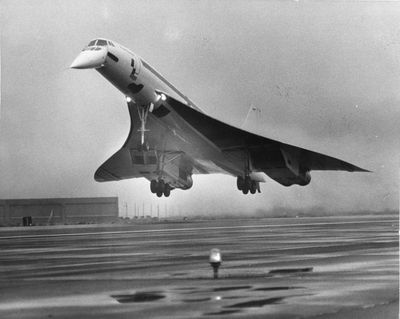 Concorde Supersonic Transport, Moses Lake, Wash. 11/08/1974. (SR)