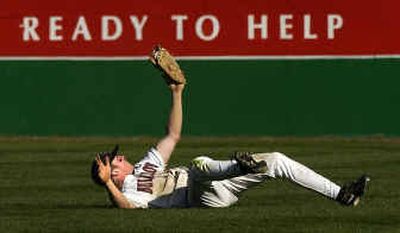 
Bulldogs center fielder Jeff Culpepper comes up with a seventh-inning diving catch against Pepperdine Friday afternoon. He followed on offense with an eighth-inning, two-run homer.
 (Brian Plonka / The Spokesman-Review)