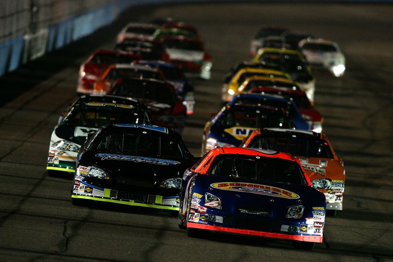 Jason Bowles (6) leads the pack at Phoenix International Raceway. (Photo Credit: Christian Petersen/Getty Images for NASCAR) (The Spokesman-Review)