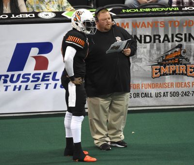 Spokane Empire quarterback Charles Dowdell and coach Adam Schackleford figure a healed roster gives them a boost against Nebraska. (Jesse Tinsley / The Spokesman-Review)
