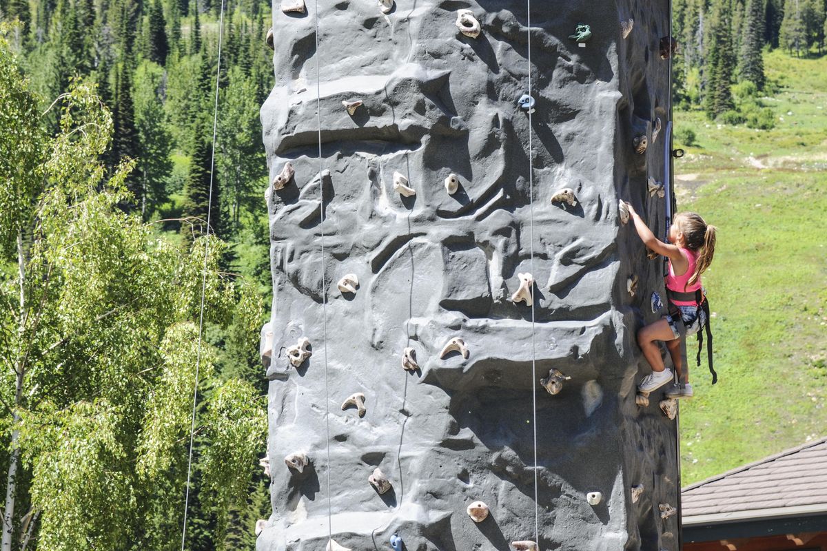 A child climbs on a rock wall at Schweitzer Mountain Resort. (Schweitzer Mountain Resort)