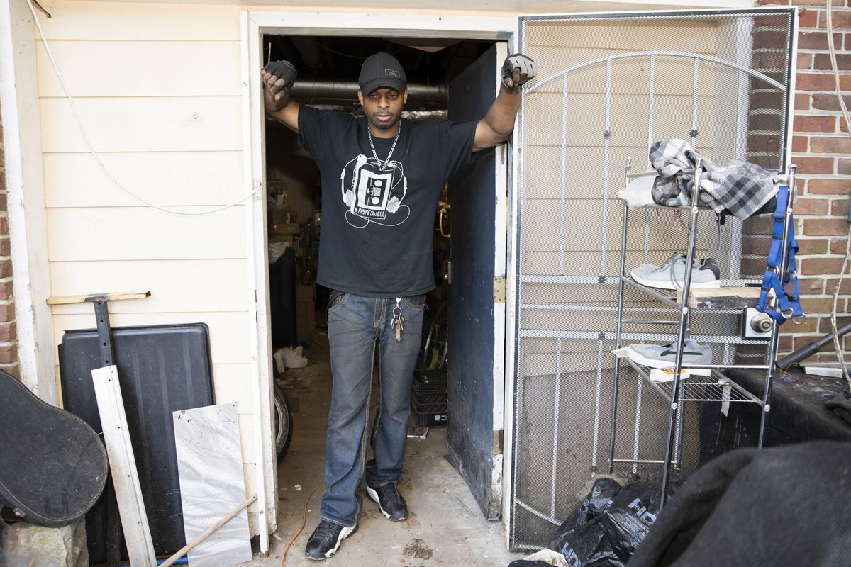 Prince Beatty is photographed on Monday, Jan. 10, 2022, in East Point, Ga. Beatty, a 47-year-old Navy veteran, faces eviction this month for unpaid rent despite his landlord getting more than $20,000 in federal rental assistance. (Hakim Wright Sr.)
