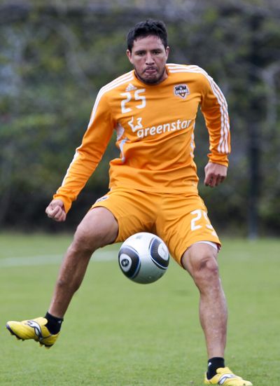 Brian Ching, who played at Gonzaga University, is back with the Houston Dynamo. (Associated Press)