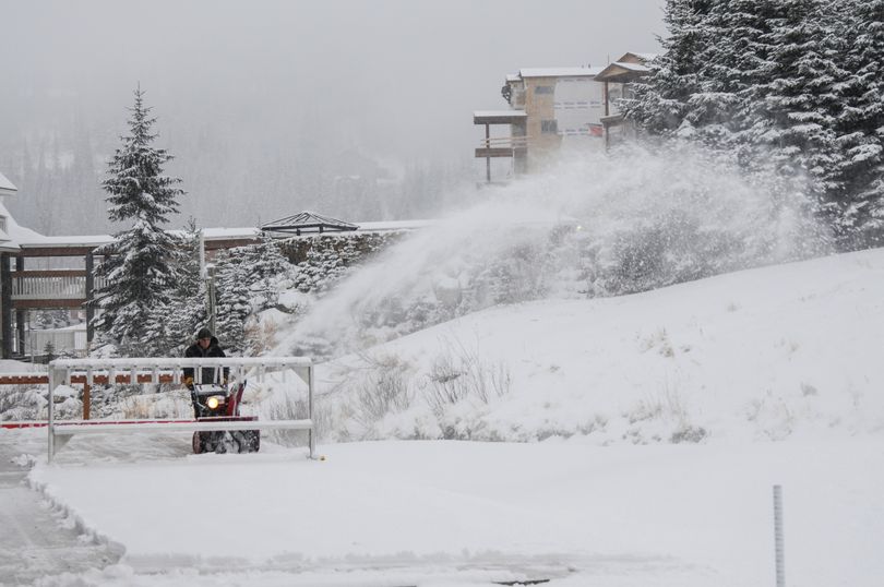 Snow blowers are called into action to prepare Schweitzer Mountain Resort for its 2015-2016 ski season opener set for Nov. 27. (Courtesy)