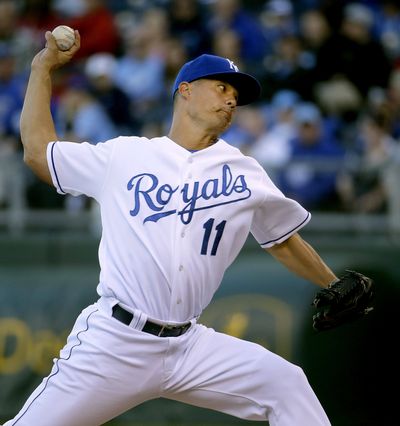 Kansas City pitcher Jeremy Guthrie, who gave up eight runs five days ago, stifled Boston’s hitters Saturday night. (Associated Press)