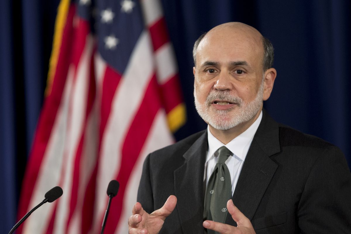Federal Reserve Chairman Ben Bernanke speaks during a news conference in Washington, Thursday, Sept. 13, 2012, following the Federal Open Market Committee meeting to present the FOMC�s current economic projections and to provide additional context for the FOMC�s policy decision. (Manuel Ceneta / Associated Press)