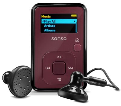 The Sansa Clip+ has a bright OLED screen for navigation and an FM tuner. The Sansa Clip+ MP3 comes in three versions: 8 GB for $70, 4 GB for $50 and 2 GB for $40. Courtesy of SanDisk (Courtesy of SanDisk)